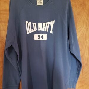 Old Navy Blue Crewneck Sweatshirt with White Logo